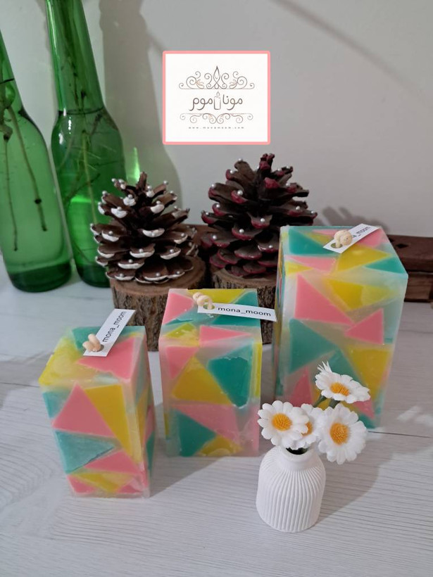 شمع کوبیسم رنگی