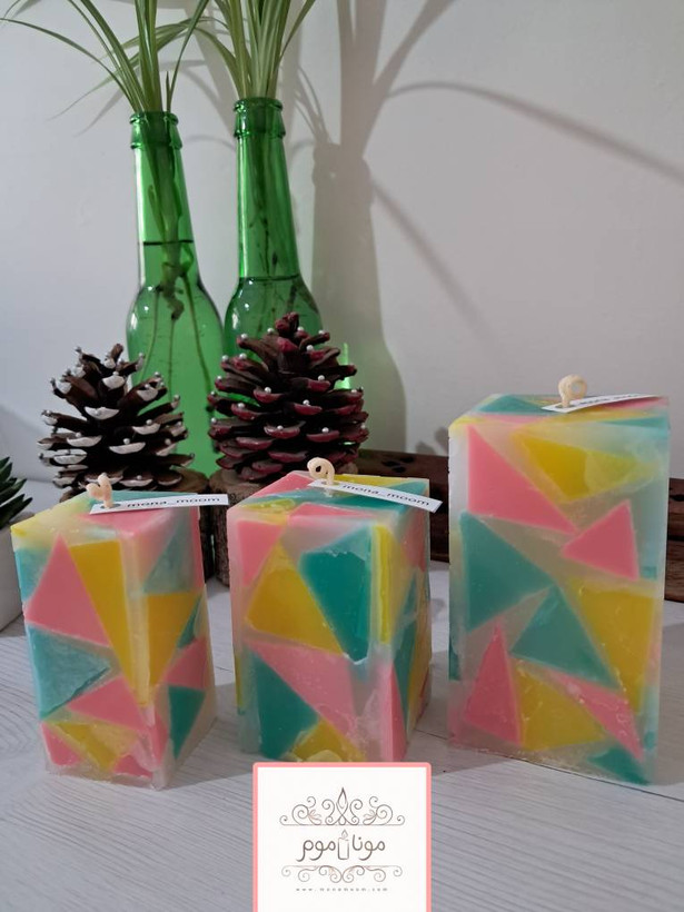 شمع کوبیسم رنگی